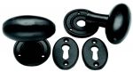 Rustic Oval Door Knobs / Handles Black Cast Iron (271)